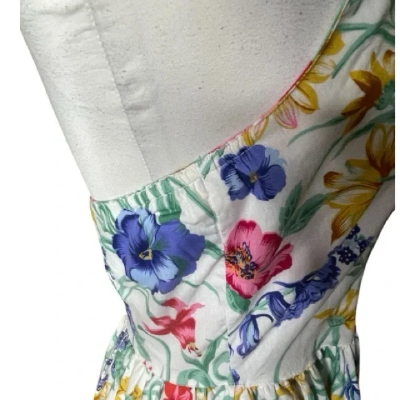 Together Vintage 80’s Floral Midi Dress with Halter Neck Sz 12 - Picture 3 of 6